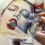 Airbrush on a sheet