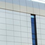 Aluminum panels on the facade
