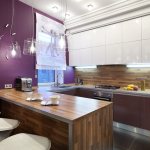 purple wallpaper in the interior