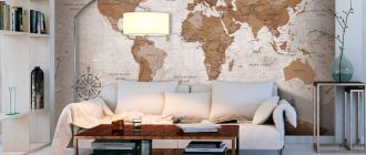 Photo No. 2: Classic and designer world maps in the interior: 25 memorable examples