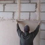 Gypsum plaster is applied over foam blocks