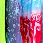 The photo shows - How to paint fabric - fabric paints, fig. Silk dye 