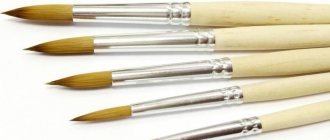 The photo shows - How to choose brushes for creativity, fig. Column brushes 