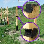 Coating a wooden fence post