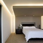 Floating plasterboard ceiling with lighting: diagrams and photos