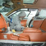 Painting leather parts of car interior