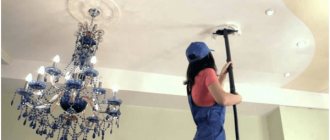 Ceiling painted with water-based paint