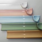 A variety of ceramic borders for the bathroom in different colors