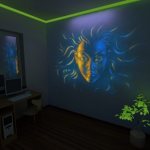 Drawings with paints that glow in the dark