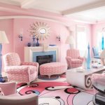 Pink living room interior