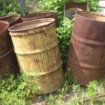 Rusty barrel at the dacha at the dacha
