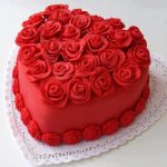 Cake with red fondant made from food coloring