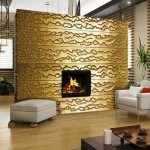 Golden wallpaper in the interior 2022: TOP-120 best design ideas with photos